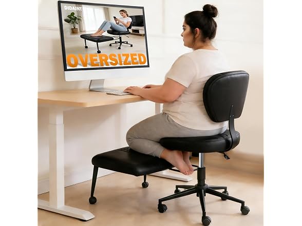 Ergonomic Cross Legged Office Chair Black