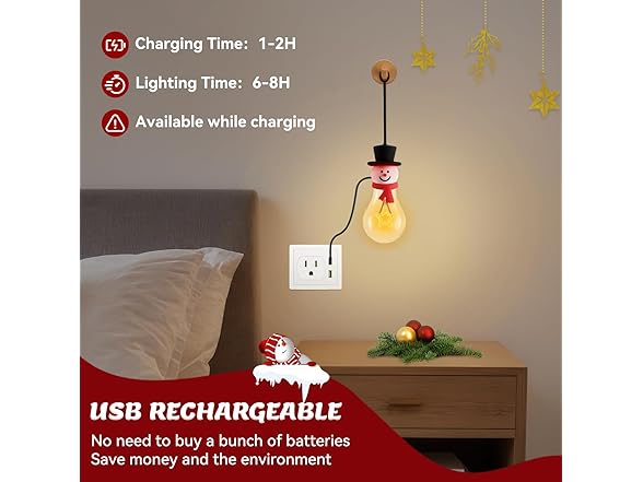 Snowman Christmas Light Bulbs, 2 Pack