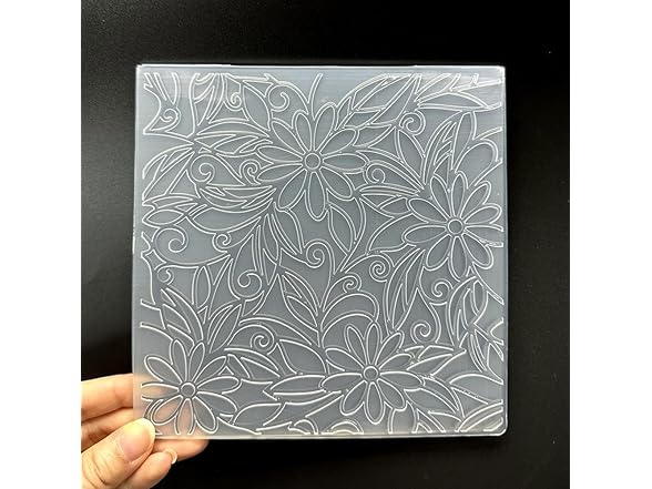 zhxcgooyx 3D Plastic Embossing Folder Template Floral