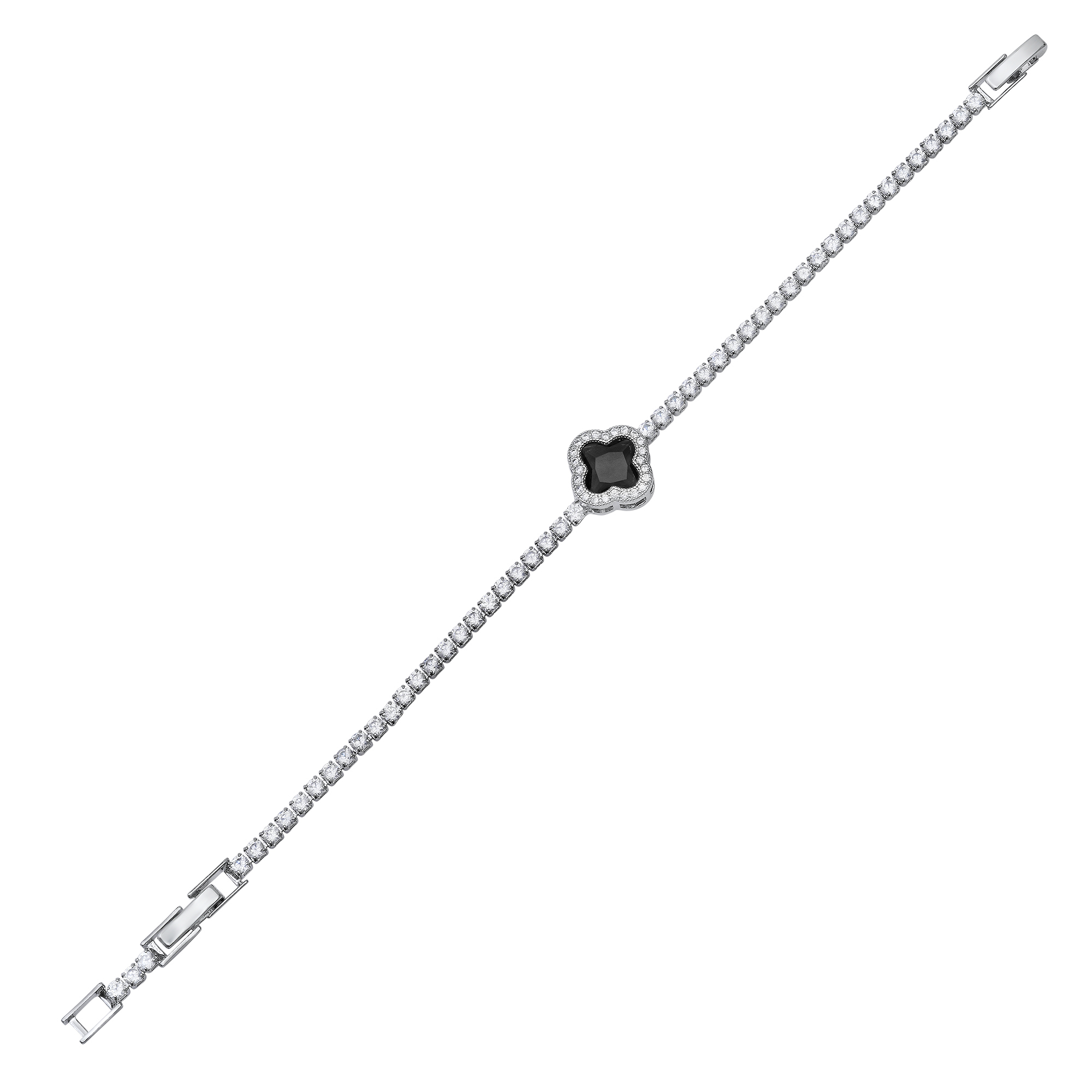 CZ Stone Square Charm Bracelet - Gallery 7