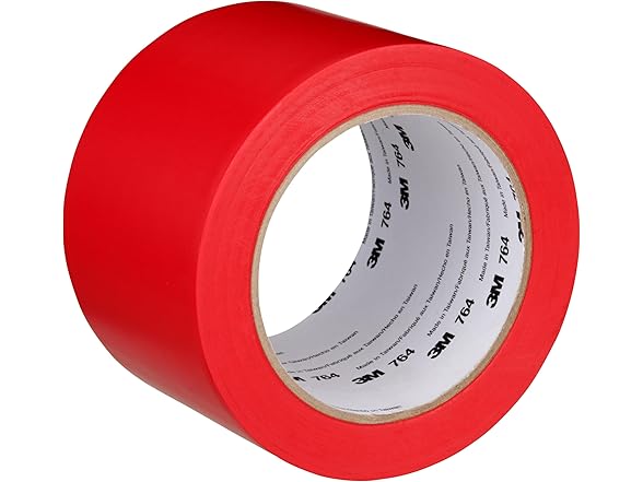3M Vinyl Tape 764, 3 in x 36 yd, Red