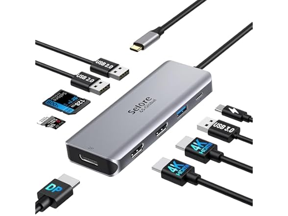 USB-C Dock with Dual HDMI & DisplayPort