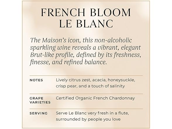 French Bloom Le Blanc Alcohol-Free Sparkling Wine