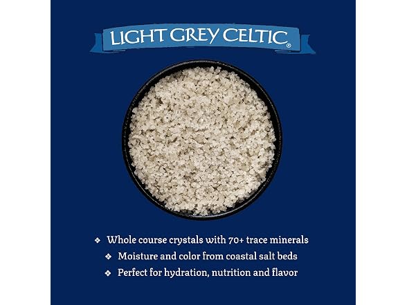 Celtic Sea Salt Light Grey Coarse, Unrefined, 8 oz Bag
