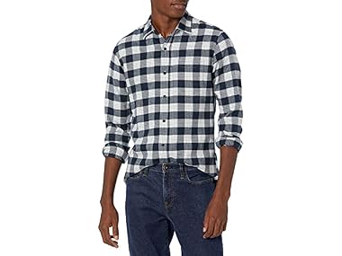 $7.99, Was $24.90, 67% Off! Amazon Essentials Men Long-sleeve Flannel Shirt dealfomo