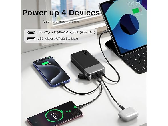 NOBIS 90W 20000mAh Power Bank + Cable