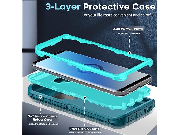 LeYi for Samsung Galaxy S9 Case: 3 in 1