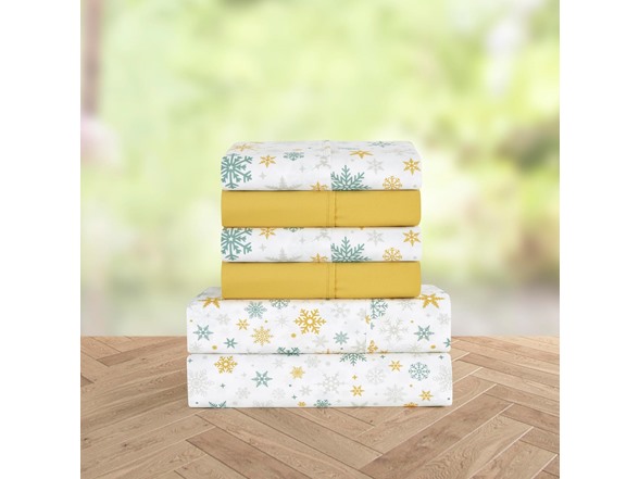 Elegant Comfort Snowflake Bed Sheets TwinXL