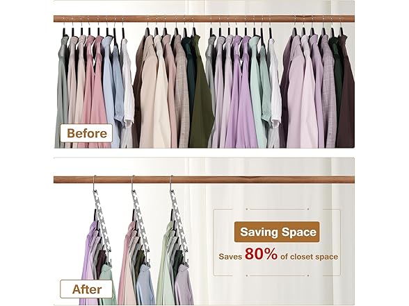 Space Saving Hangers for Clothes 20 Pack