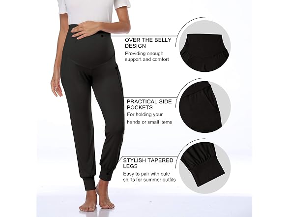 Amposh Women (S) Maternity Pants Stretchy Joggers
