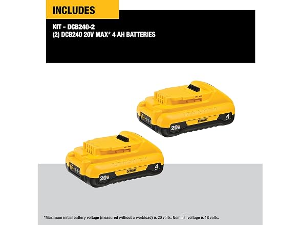 Dewalt DCB240-2 20V MAX 4 Ah Lithium Ion Battery 2-Pack