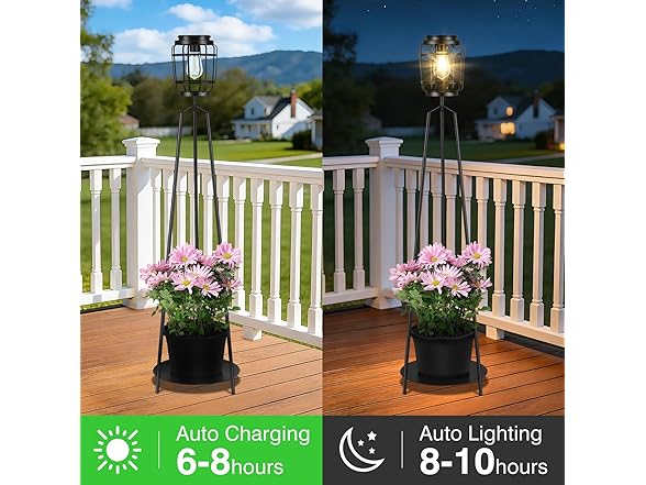 TOWPONICS Outdoor Floor Lamp with Planter