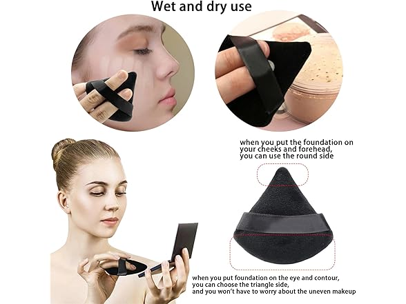 Triangle Powder Puffs and Kabuki Brush