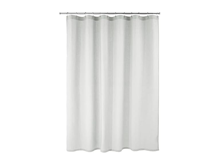 Amazon Aware Waffle Weave Shower Curtain, 50% Recycled Poly/50% Bci Cotton, Light Gray, 72" x 72"