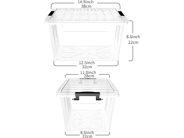 Cetomo 18Qt Lidded Stackable Storage Box, Pack of 6