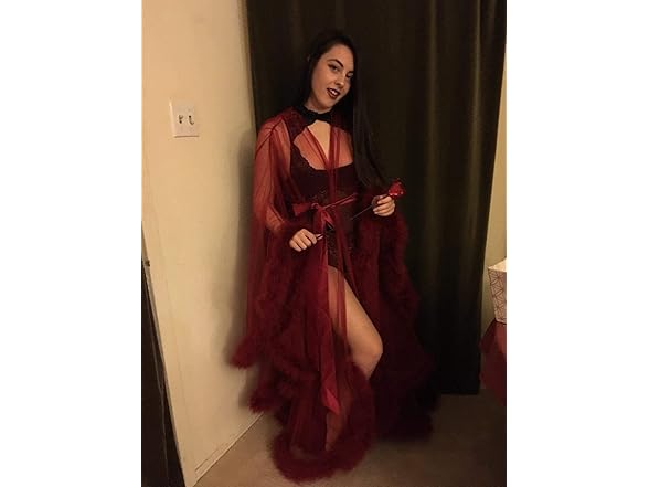 Old Hollywood Feather Robe Sexy Boudoir