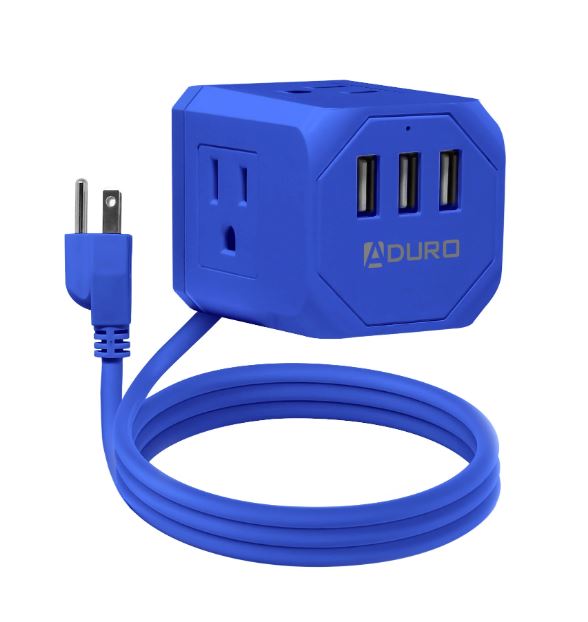Aduro Square Power Strip - 3 AC Outlets & 3 USB Ports - Gallery 15