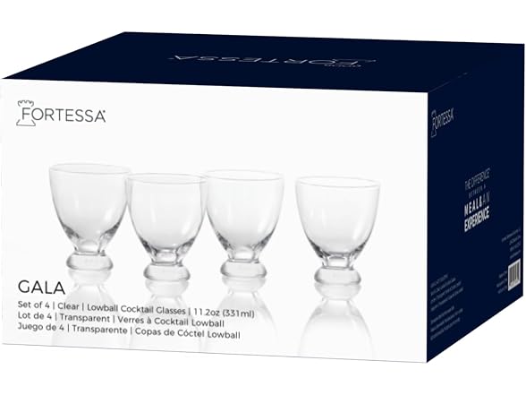 Fortessa Gala Glass, 11 Ounce Lowball Cocktail (Set of 4)