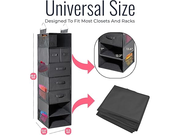 Hanging Closet Organizer w/ Drawers