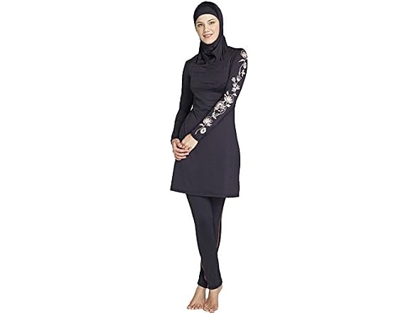 Yeesam Men (10-12) Muslim Full Swimsuits Black