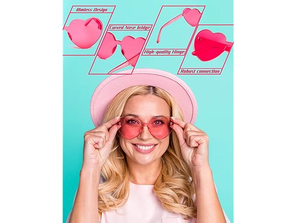 LIULIUBTY Heart Shaped Rimless Sunglasses