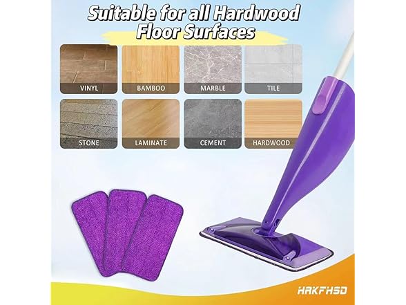 Hakfhsd 8 Pack Reusable Microfiber Mop Refill