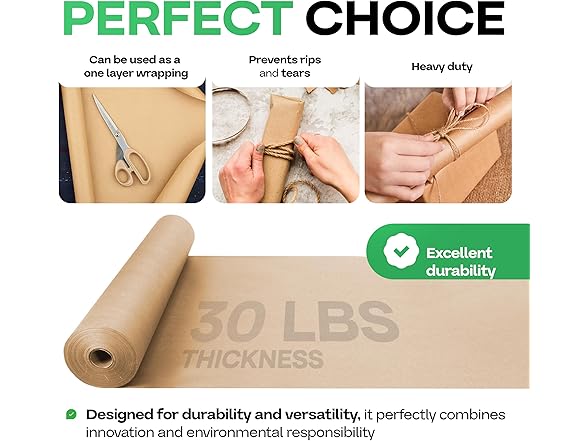 IDL Packaging Brown Kraft Paper Roll 18" x 2160" (180 feet)