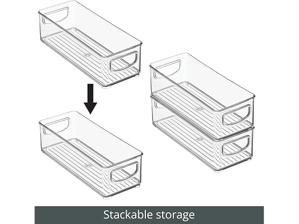mDesign Plastic Bathroom Storage Container Bins w