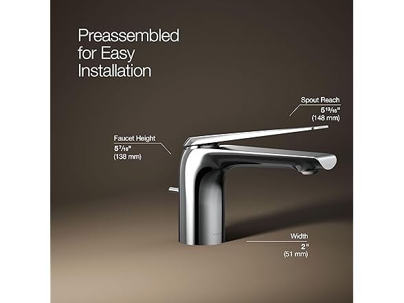 KOHLER 97345-4-CP Single-Handle Bathroom Sink Faucet