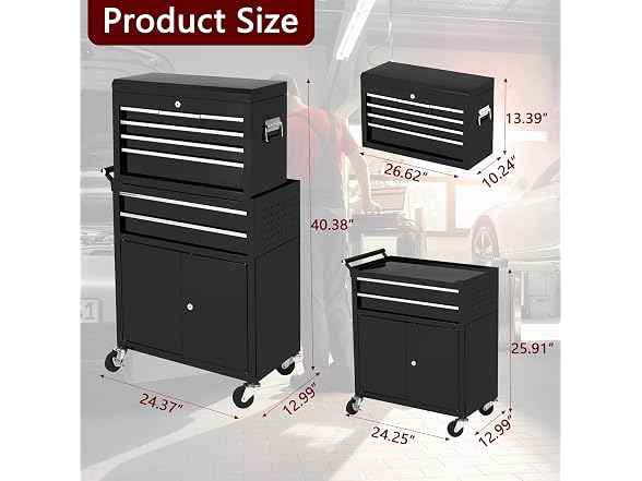 Towallmark 8-Drawer Rolling Tool Chest