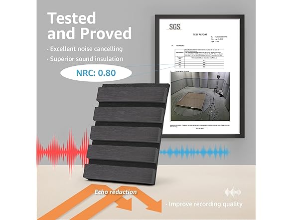 Art3d 4-Piece Wood Slat Acoustic Panels 