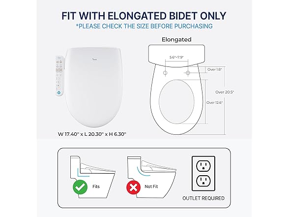 Inus N21 Electronic Bidet - Heated Seat, Elongated