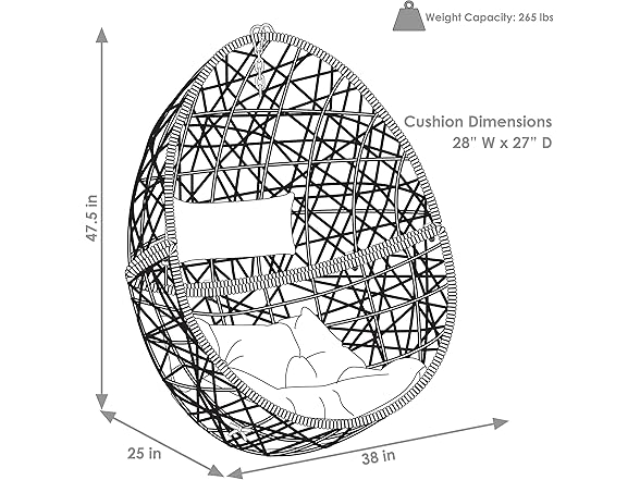 Sunnydaze Decor Resin Wicker Egg Chair -Choose Color