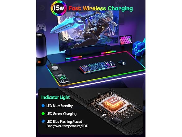 abc.mat Wireless Charging Mouse Pad