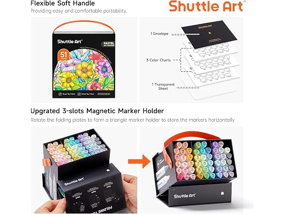 Shuttle Art Brush Tip Alcohol Markers