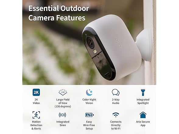 ARLO VMC3350-100NAR Essential 2nd Gen 2K 3 Cam, Wh