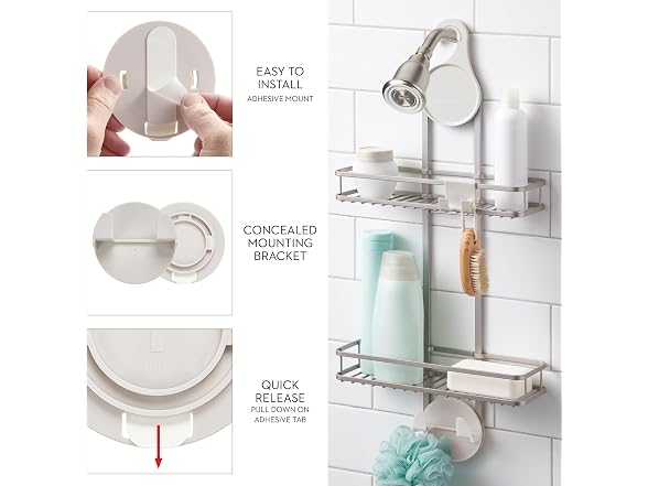 iDesign Hanging Shower Caddy, Satin