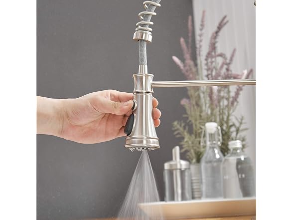 Kitchen Faucet with Pull Down Sprayer, Brushed Nic