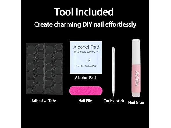 Almond Press On Nails Short (Pink, 30 Pcs)