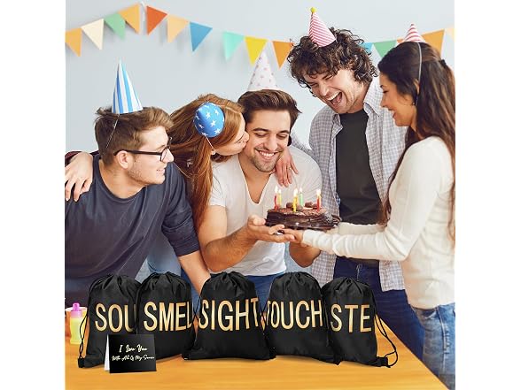 Bafeil 5 Senses Gift Bags 10pc Black