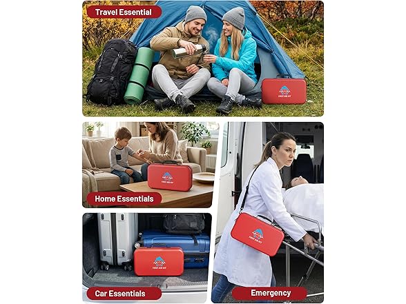 KAUGIC 500 Pcs Waterproof First Aid Kit