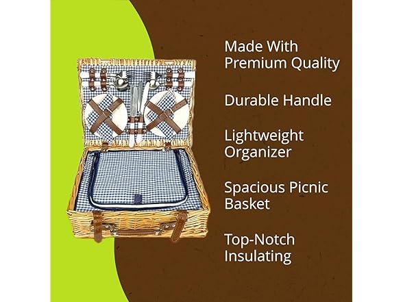 Nature Gear Picnic Basket, Wicker Basket