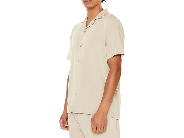 Forever 21 Cuban Collar Short-sleeve Shirt