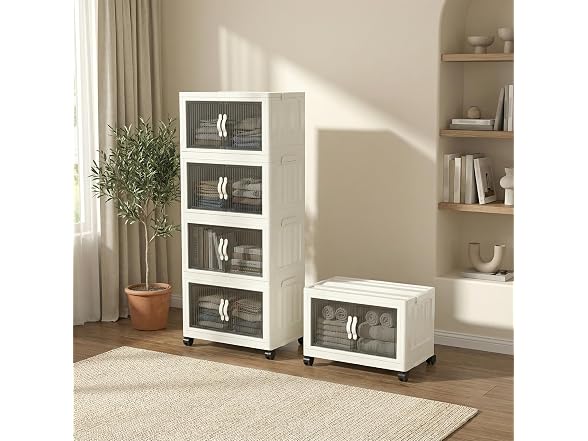 Cetomo 35L Plastic Foldable Storage Boxes with Lid,35L