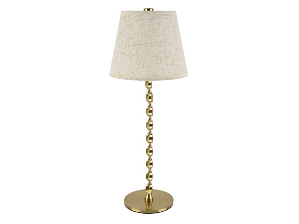 Twist Stem Smooth Linen Shade Lamp