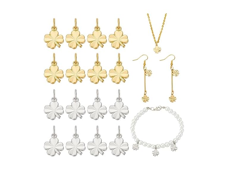 BENECREAT 28 PCS Gold Plated Four Leaf Clover Bra