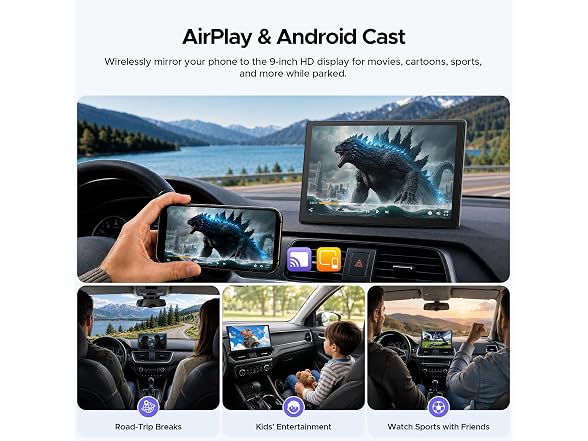 Topexplore 9" Wireless Carplay Dash Cam