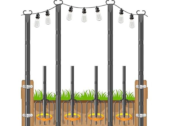 JYTOBN 10FT String Light Poles 
