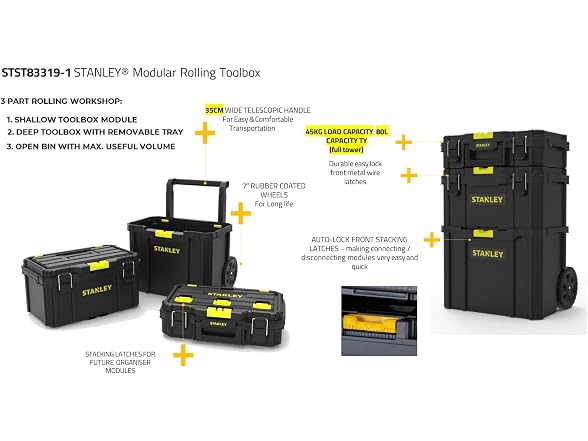 STANLEYTOOL BOX, MODULAR ROLLING, Qu