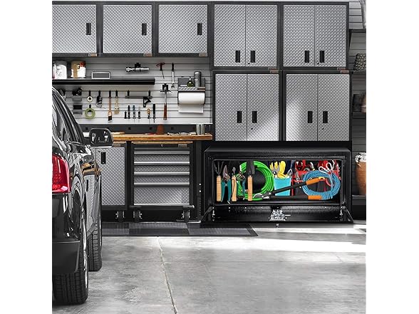 MOVECOM Steel Heavy Duty Truck Bed Tool Box Black